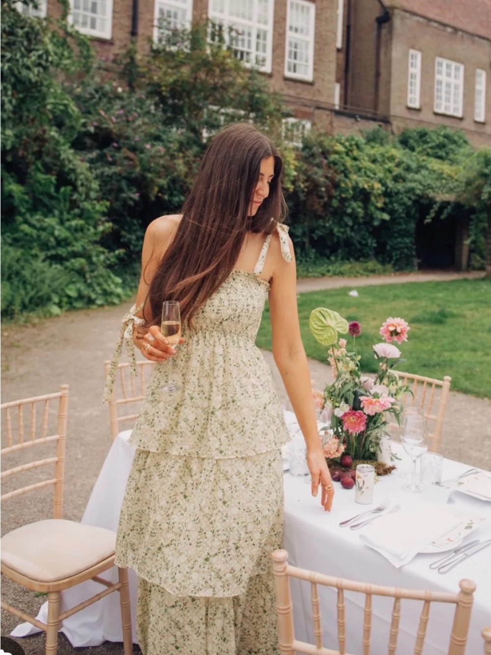 Hill House NWT The Elise Nap Dress in Basketweave Vine Butter Yellow Tiered Maxi - Picture 2 of 16
